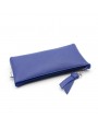 Blue Zip leather pouch
