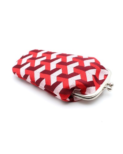 Red Geometric pattern clasp purse