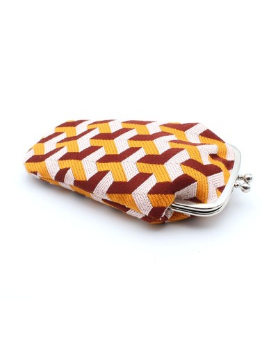 Etui porte-monnaie avec motif Géométrique Jaune
