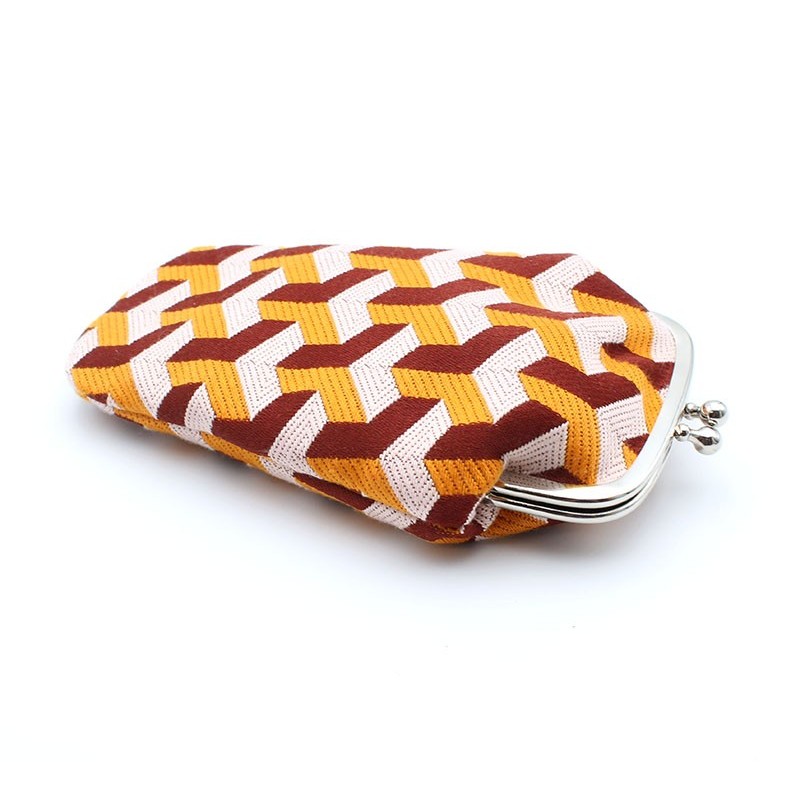 Etui porte-monnaie avec motif Géométrique Jaune