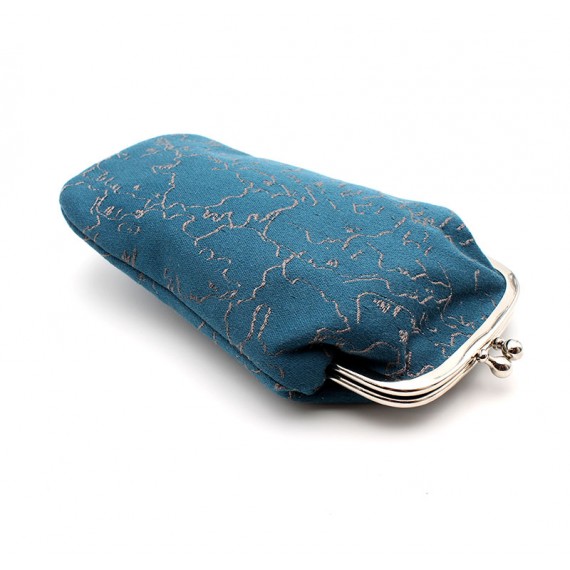 Blue Face pattern clasp purse