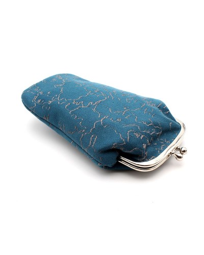 Blue Face pattern clasp purse