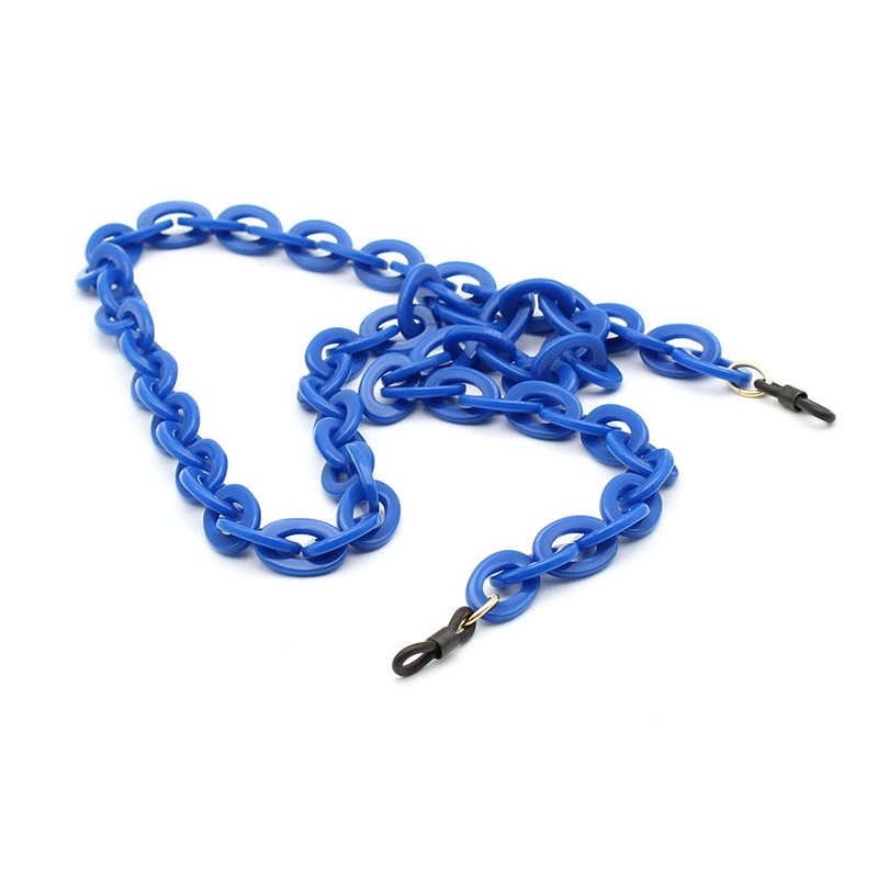 Chaîne Acétate avec Petits maillons Ovales Bleu électrique