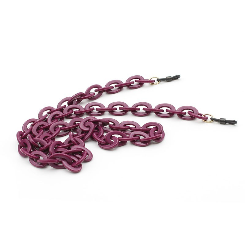 Burgundy Acetate chain with Small Oval links