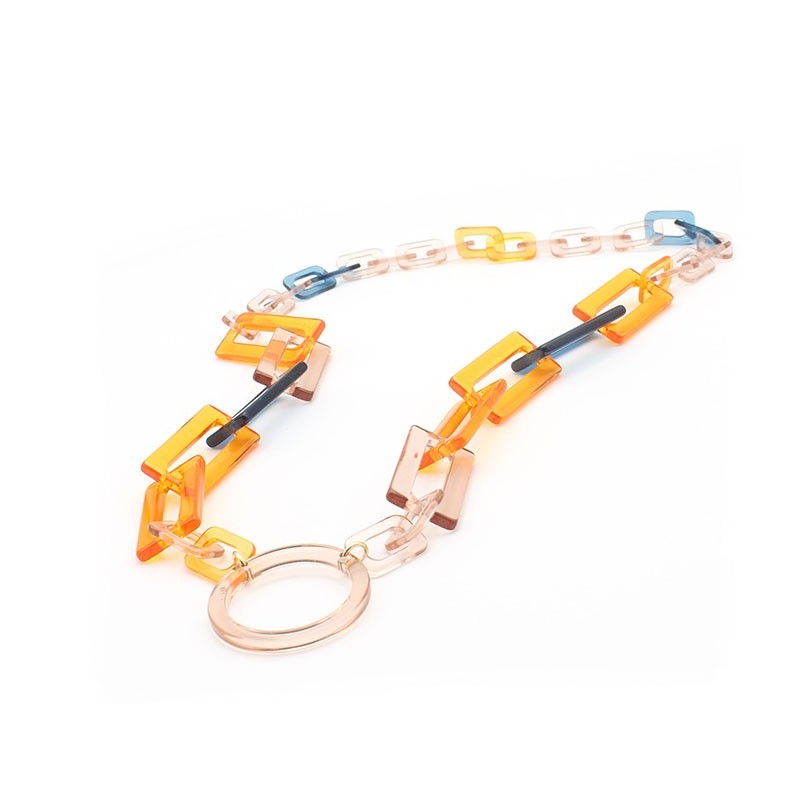 Pendentif en acétate rectangle Cristal