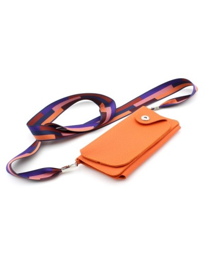 Petite sacoche cuir en bandoulière Orange