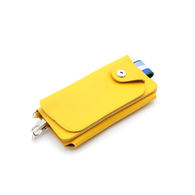 Yellow Small leather shoulder bag