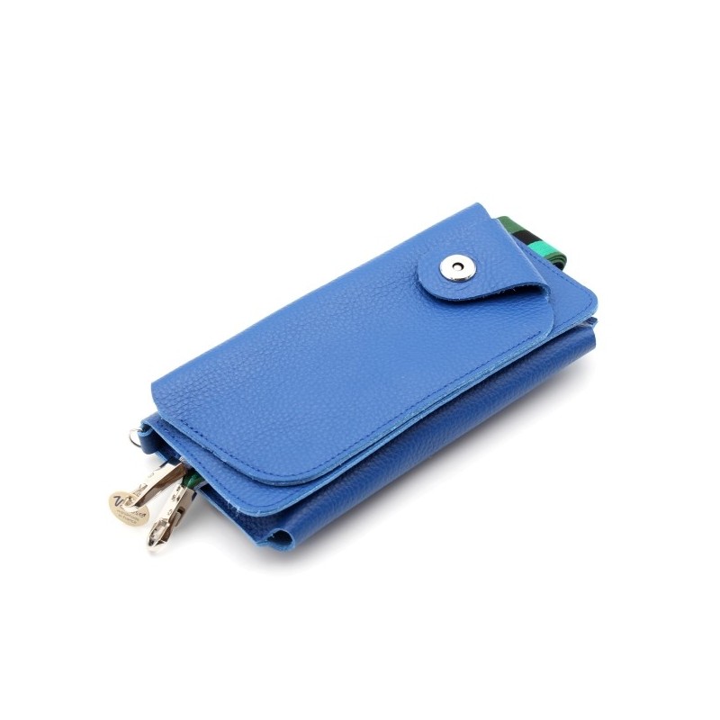 Blue Small leather shoulder bag