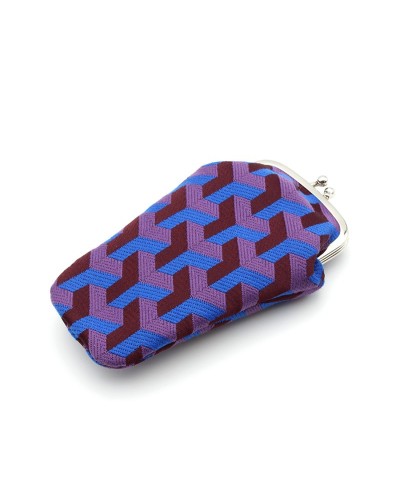 Purple Geometric pattern clasp purse