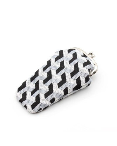 Etui porte-monnaie avec motif Géométrique Noir