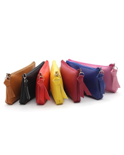 Leather zipper pouch