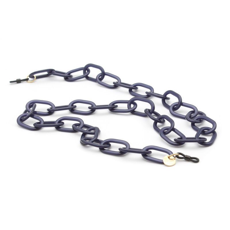 Navy Blue Acetate chain with Big Oval links