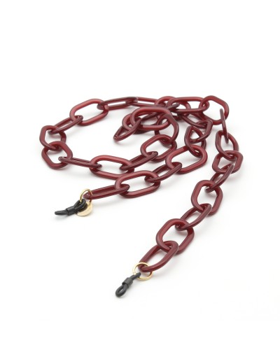Burgundy Acetate chain with Big Oval links