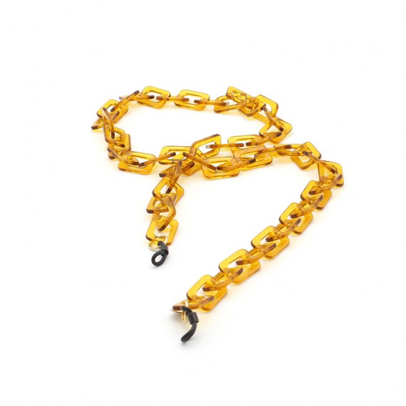 Crystal Yellow Acetate chain with Medium rectangular links