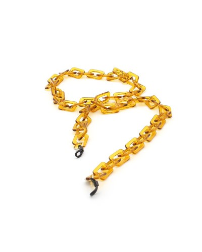 Crystal Yellow Acetate chain with Medium rectangular links