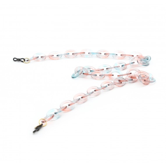 Turquoise and Pink Acetate chain with Medium Oval links
