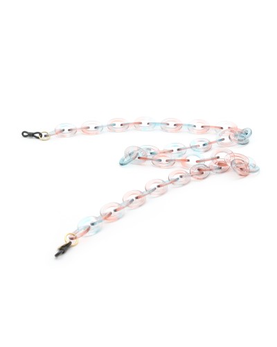 Turquoise and Pink Acetate chain with Medium Oval links