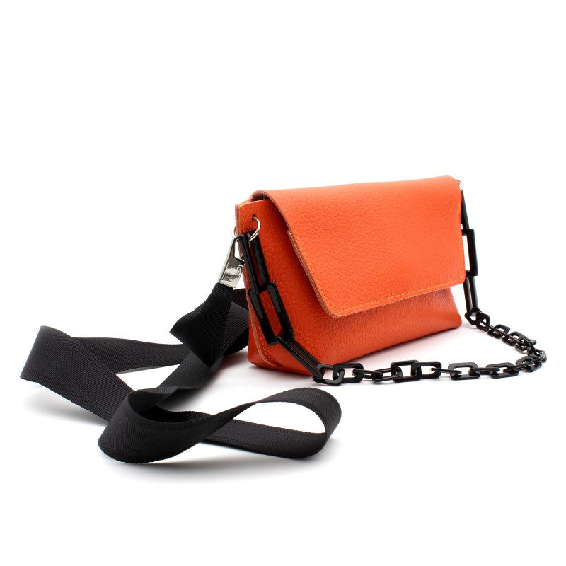 Orange Turaco - Leather Bag carried by hand or over the shoulder Orange Turaco - Leather Bag carried by hand or over the shoulder
