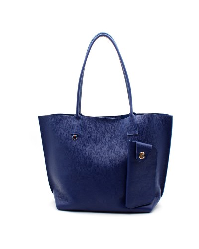 Inséparables - Grands cabas en cuir avec étui extérieur Bleu