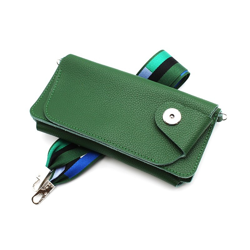 Petite sacoche cuir en bandoulière Vert