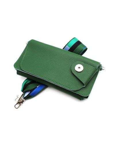 Green Small leather shoulder bag