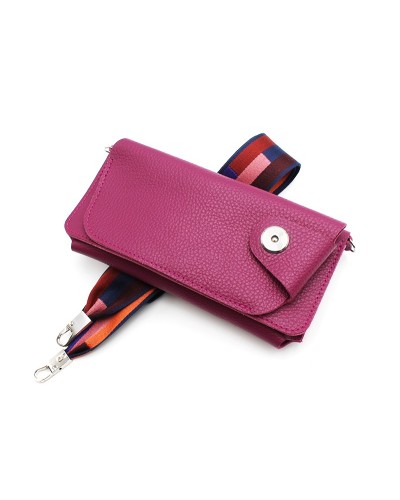 Plum Small leather shoulder bag