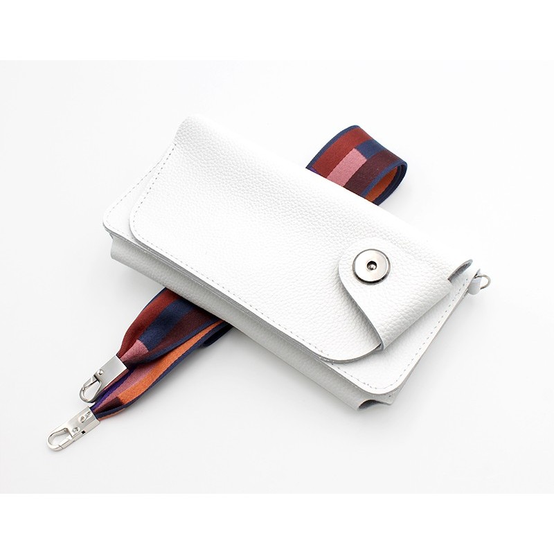 Petite sacoche cuir en bandoulière Blanc