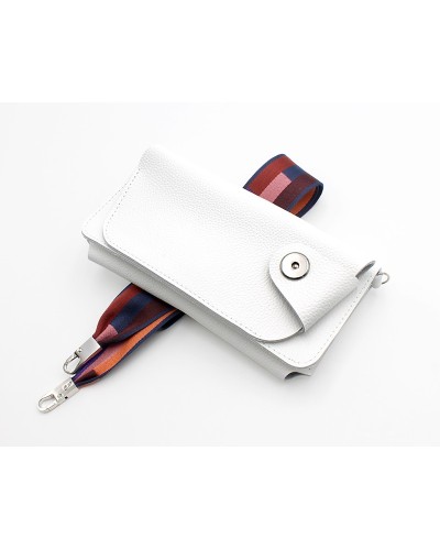 Petite sacoche cuir en bandoulière Blanc