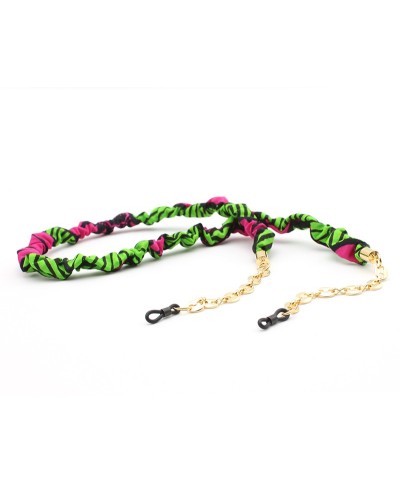 Metal chain with Wax fabric Green