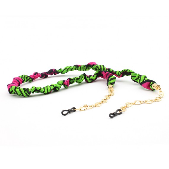 Metal chain with Wax fabric Green