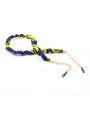 Metal chain with Wax fabric Blue