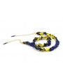 Metal chain with Wax fabric Blue
