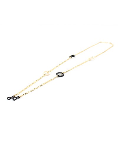 Metal chain with acetate flowers