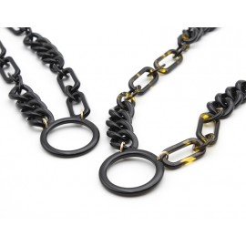 Acetate pendant with curb and fancy chain