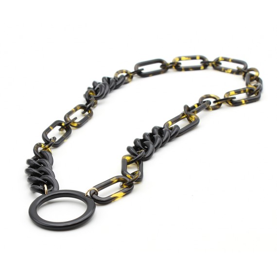 Pendentif acétate avec maillons gourmette Vert