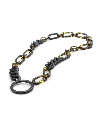 Pendentif acétate avec maillons gourmette Vert