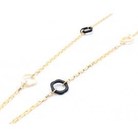 Metal chain with acetate flowers