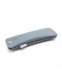 Anthracite gray Leather glasses case with press-stud