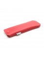 Red Leather glasses case with press-stud