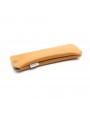 Camel Leather glasses case with press-stud