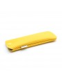 Yellow Leather glasses case with press-stud