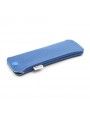 Blue Leather glasses case with press-stud