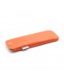 Orange Leather glasses case with press-stud
