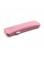 Pink Leather glasses case with press-stud