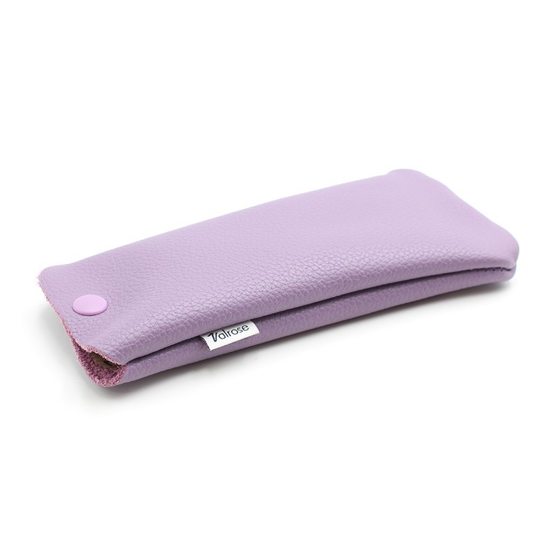 Purple Leather glasses case with press-stud