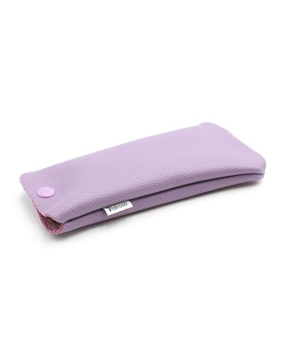 Purple Leather glasses case with press-stud