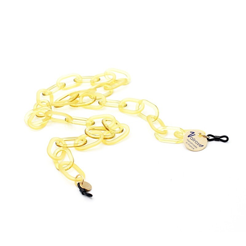 Yellow Cristal Opaline Acetate chain with big oval links
