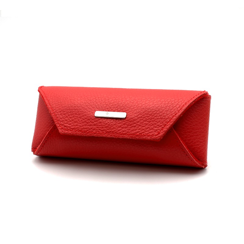 Red Semi-rigid leather case