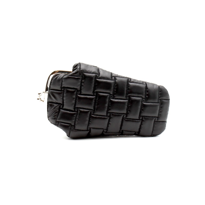 Black Quilted clasp purse