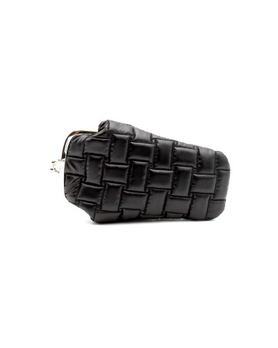 Black Quilted clasp purse